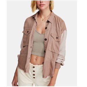 We The Free Brown and Cream Button Down Day Drifter Embroidered Button Down